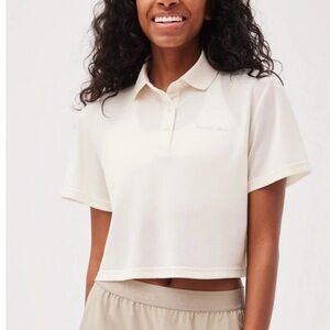 Outdoor Voices Top. birdie cropped polo. Size medium
